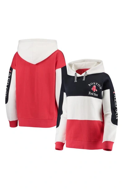 Shop Soft As A Grape Navy/red Boston Red Sox Rugby Pullover Hoodie