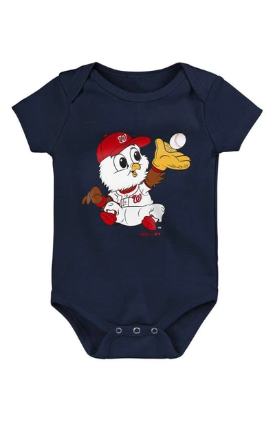 Outerstuff Unisex Infant Red And Navy And Gray Washington Nationals Born To Win 3-pack Bodysuit Set In Red
