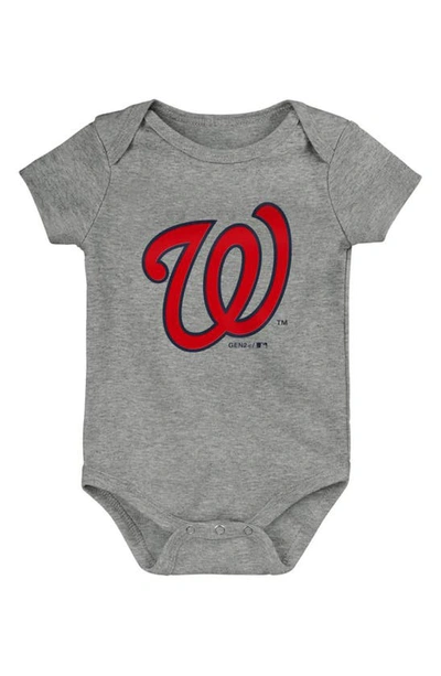 Shop Outerstuff Infant Red/navy/gray Washington Nationals Born To Win 3-pack Bodysuit Set