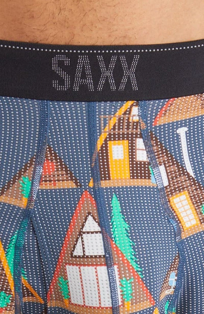 Shop Saxx Quest Quick Dry Mesh Boxer Briefs In Dark Denim A Ok Frame