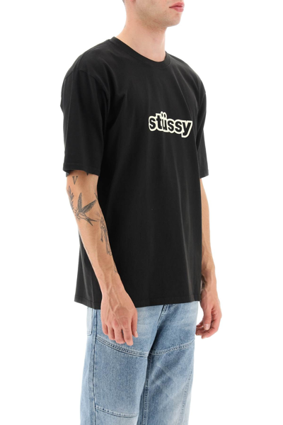 Shop Stussy Logo Print T-shirt In Black