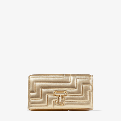 Shop Jimmy Choo Avenue Wallet With Chain In Gold/light Gold