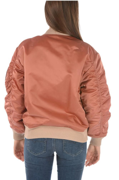 Shop Diesel Women's Pink Other Materials Outerwear Jacket