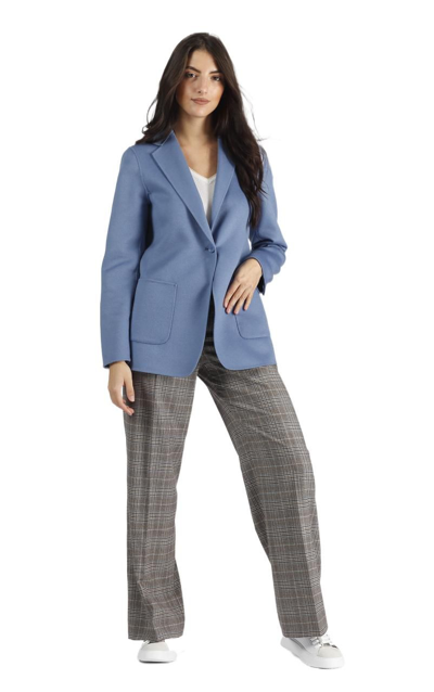 Shop Max Mara Studio Women's Light Blue Wool Blazer