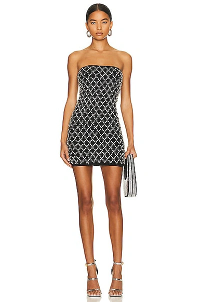 Shop Retroféte Felicity Dress In Black & Silver Grid