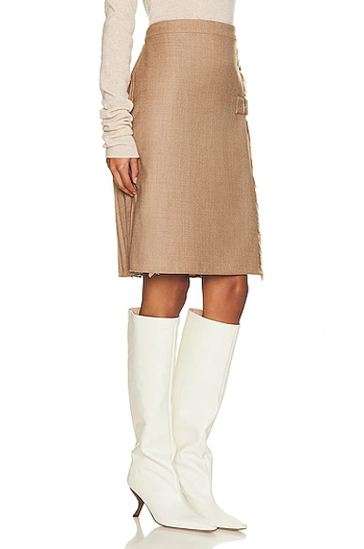 Shop Burberry Kilt Skirt In Warm Fawn