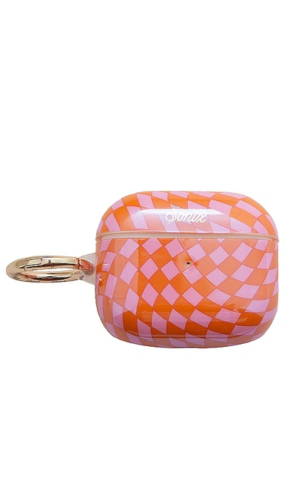 Shop Sonix Airpod Generation 3 Case In Checkmate Pink & Orange