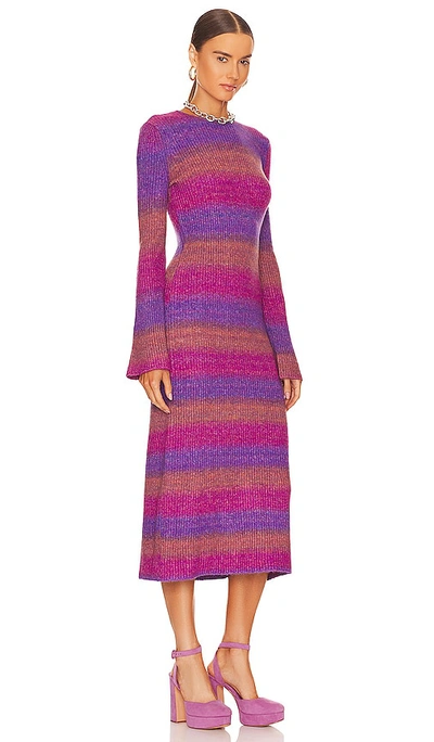 Simon Miller Axon Stripe Long Sleeve Sweater Dress In Distorted Stripe