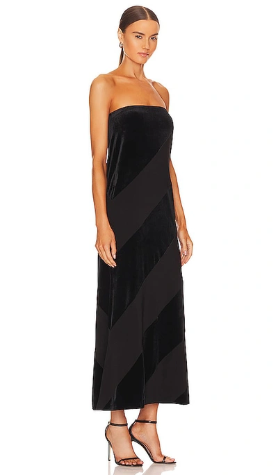 Shop Norma Kamali Spiral Strapless Dress In Black