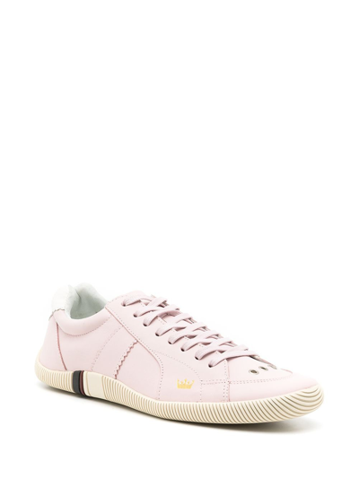 Shop Osklen Lace-up Leather Sneakers In Pink