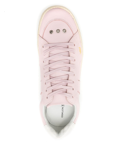 Shop Osklen Lace-up Leather Sneakers In Pink