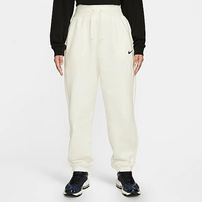 Shop Nike Women's Sportswear Phoenix Fleece Oversized High-waist Jogger Pants In Sail/black