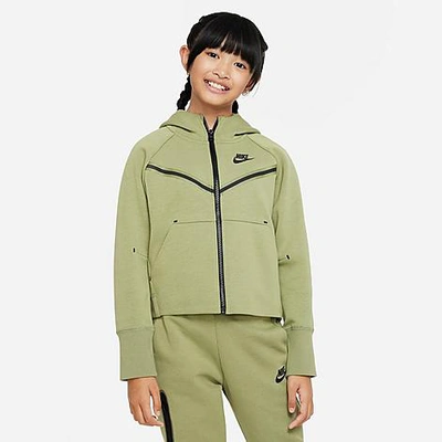 Nike Sportswear Tech Fleece Big Kids' (girls') Full-zip Hoodie In Green |  ModeSens