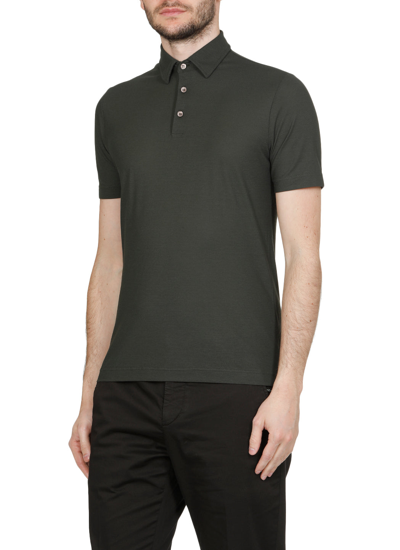 Zanone Polo Basic Pullover In Green