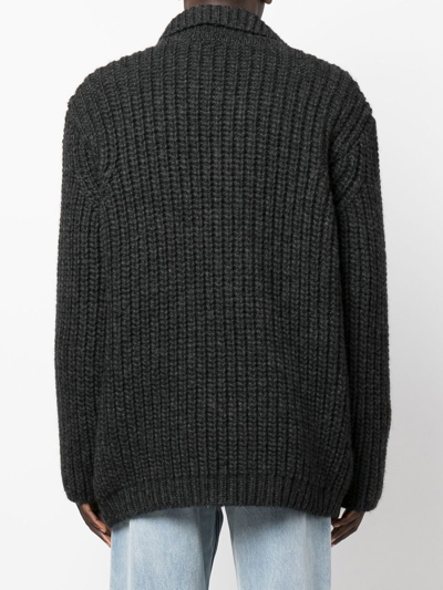 Shop Our Legacy Big Piqué Chunky Knit Jumper In Grey