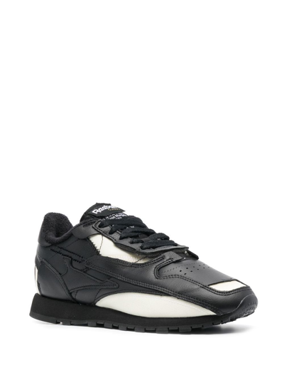 Shop Maison Margiela X Reebok Memory Of Leather Sneakers In Black