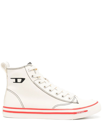 Shop Diesel S-athos Mid Sneakers In Neutrals