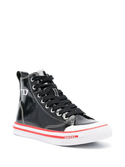 Shop Diesel S-athos Mid Sneakers In Black