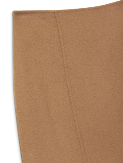 Shop Anine Bing Lyn Split-detail Wool Skirt In Brown