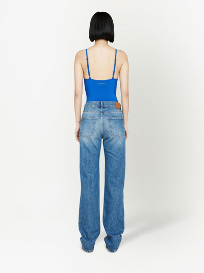Shop Anine Bing Via Underwired Bodysuit In Blue
