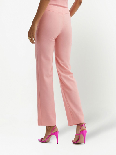 Oscar De La Renta Zip Front Wide Leg Pants In Pink