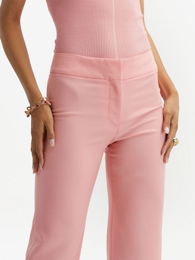 Oscar De La Renta Zip Front Wide Leg Pants In Pink