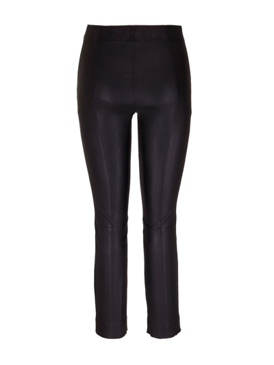 Vince Cropped Black Leggings In Sheep Leather In Black
