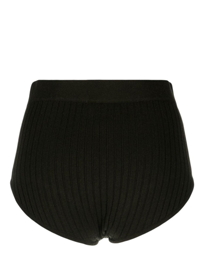 Eres Coeur Ribbed-knit Shorts In Green