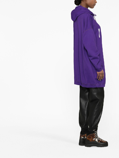 Shop Dsquared2 Logo-print Oversize Hoodie In Purple