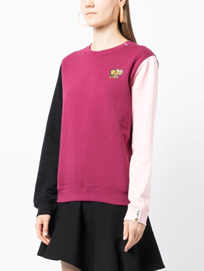 Shop *baby Milo® Store By *a Bathing Ape® Logo-print Long-sleeve Sweatshirt In Purple