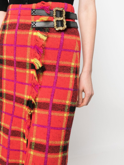 格纹中长苏格兰半身裙