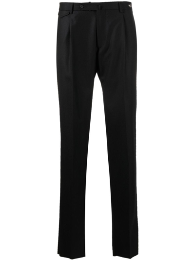 Shop Tagliatore Tailored Virgin Wool Trousers In Black