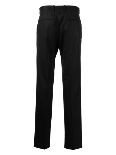 Shop Tagliatore Tailored Virgin Wool Trousers In Black