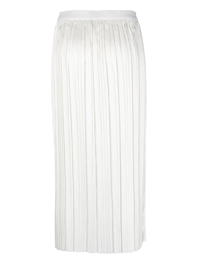 Roberto Collina Pleated Midi-skirt In White