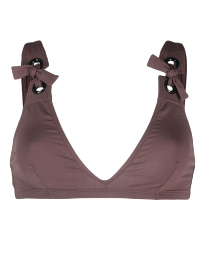 Shop Eres Oenoe Tie-detail Bikini Top In Brown