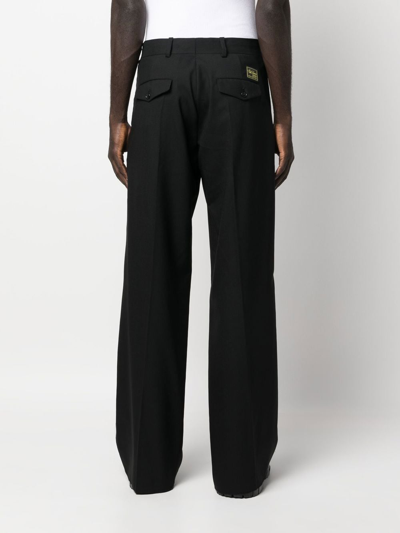 Shop Raf Simons Tailored Wide-leg Trousers In Black