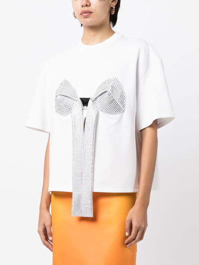 Shop Area Crystal Pyramid Relaxed T-shirt In White