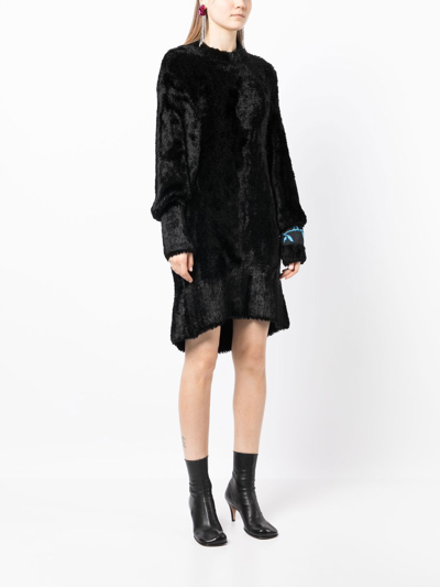 Shop Philosophy Di Lorenzo Serafini Faux-fur Mini Dress In Black