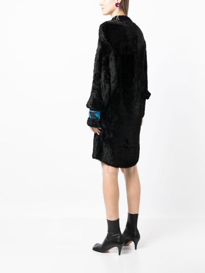 Shop Philosophy Di Lorenzo Serafini Faux-fur Mini Dress In Black
