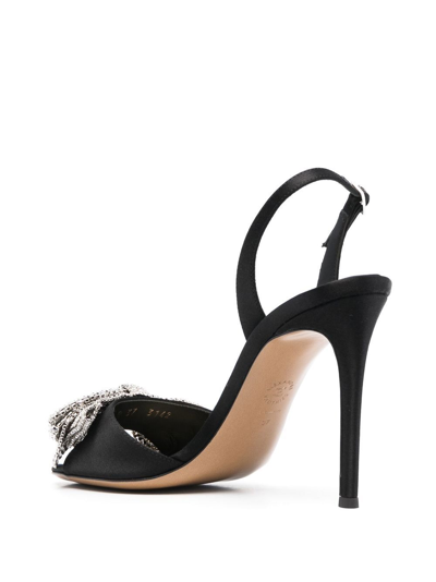 Shop Alexandre Vauthier Crystal Bow-embellished 110mm Sandals In Black