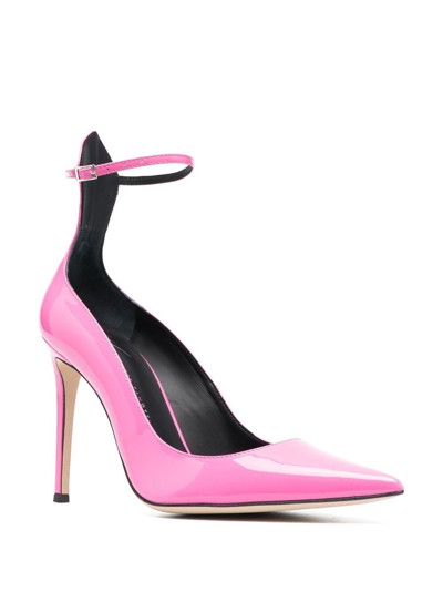Shop Giuseppe Zanotti Pointed 100mm Leather Pumps In Pink