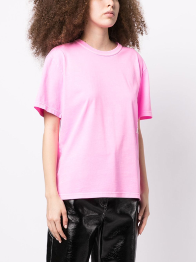 Alexander Wang Logo-print Cotton T-shirt In Pink