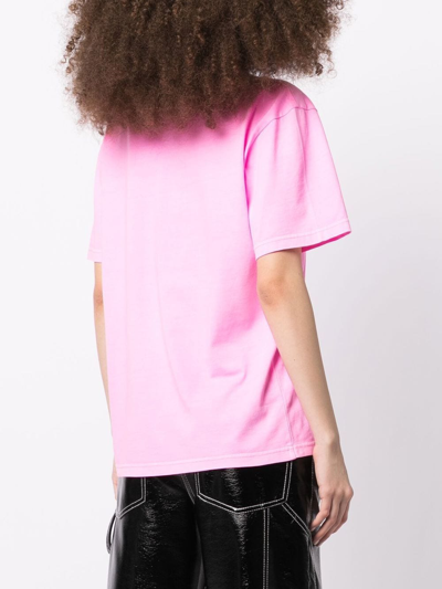 Alexander Wang Logo-print Cotton T-shirt In Pink