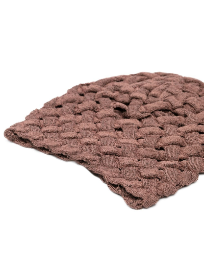 Shop Isa Boulder Chunky-knit Interwoven Beanie In Brown