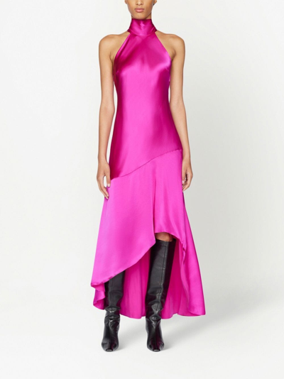 Shop Frame Bow-detail Layered Dress In Pink