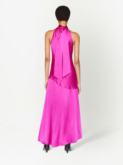 Shop Frame Bow-detail Layered Dress In Pink