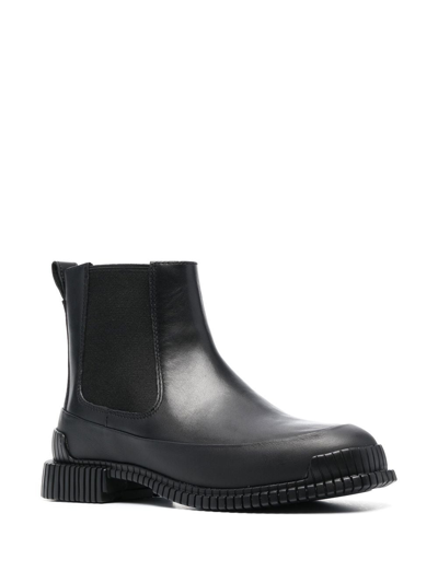Camper 35mm Chunky Leather Boots In Black