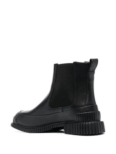 Camper 35mm Chunky Leather Boots In Black