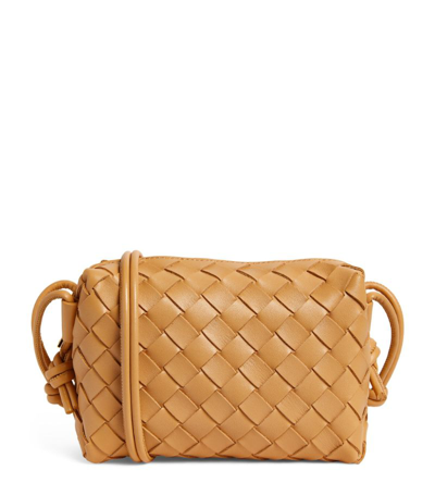 Shop Bottega Veneta Mini Leather Intrecciato Loop Cross-body Bag In Neutral
