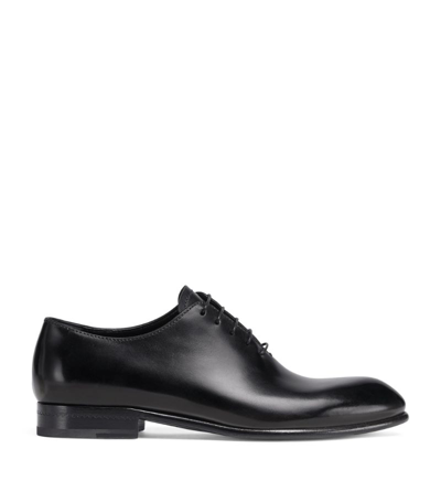 Shop Zegna Leather Vienna Oxford Shoes In Black